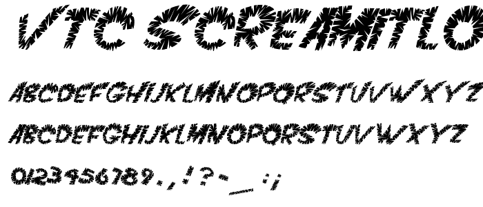 VTC ScreamItLoudSliced Italic font